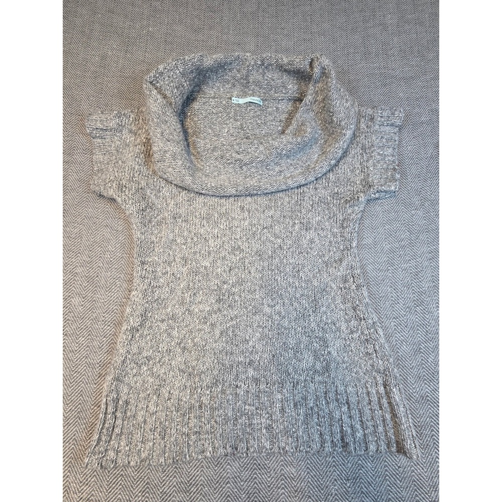 Maurices Womens Grey Marled Cowl Neck Short Sleeve Knit Sweater Size M